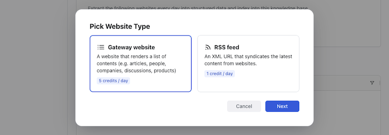 Choose website type