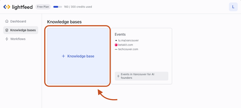 Click &quot;Add knowledge base&quot;