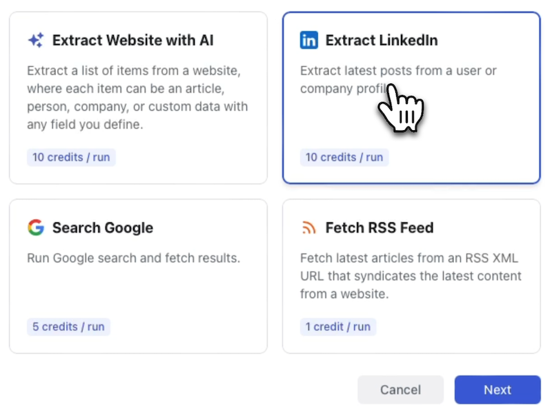 Extract LinkedIn and Google